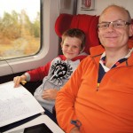 Matthew and Chris on Train from Paris to Belgium