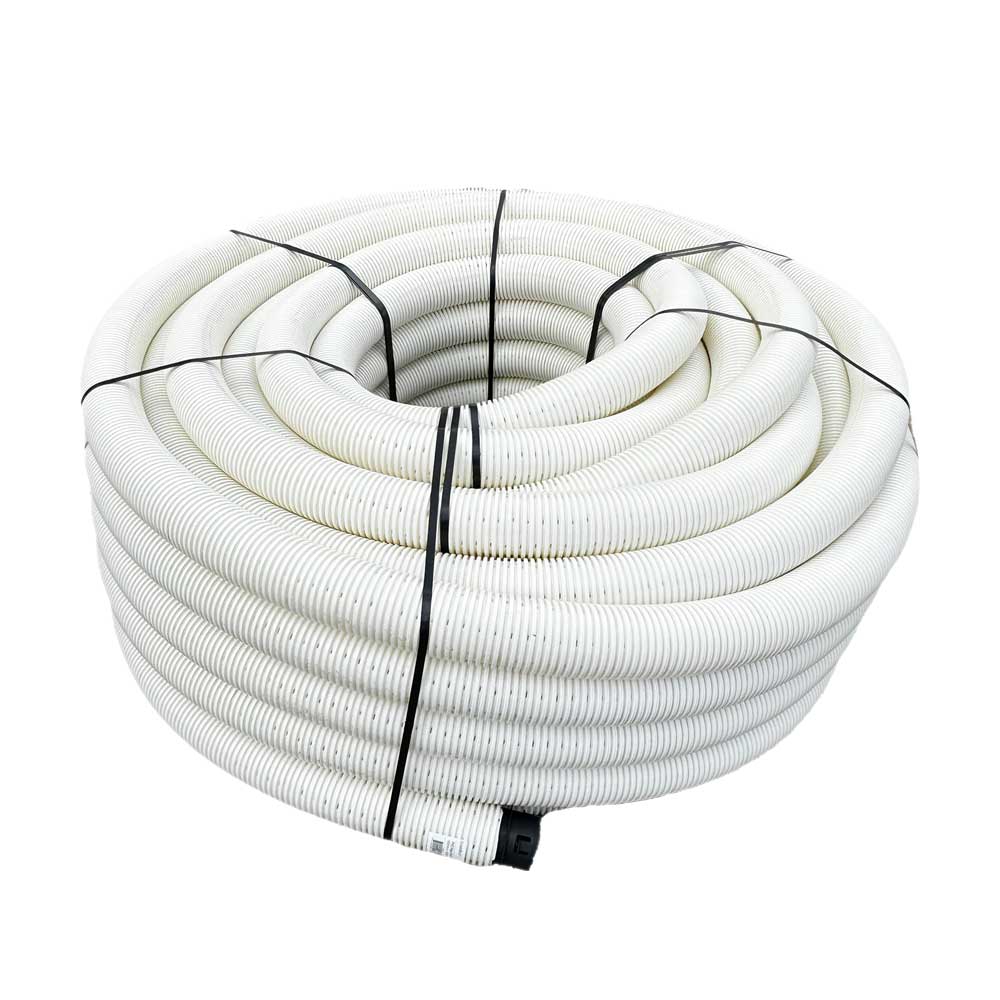 AG 1000 SN20 PVC Subsoil Drainage Pipe No Sock Slotted Flexible Corrugated Coil 100mm X 100m