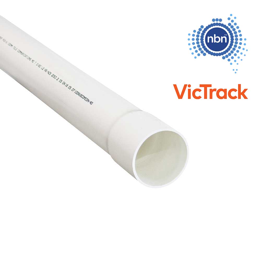 Communication PVC White Rigid Conduit Solid Wall Class 12 50mm ID x 4m