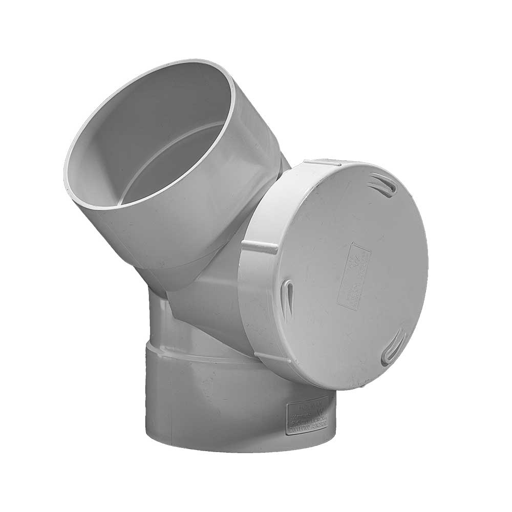 DWV PVC Pipe Bend Side Access F&F 100mm x 45 Degree