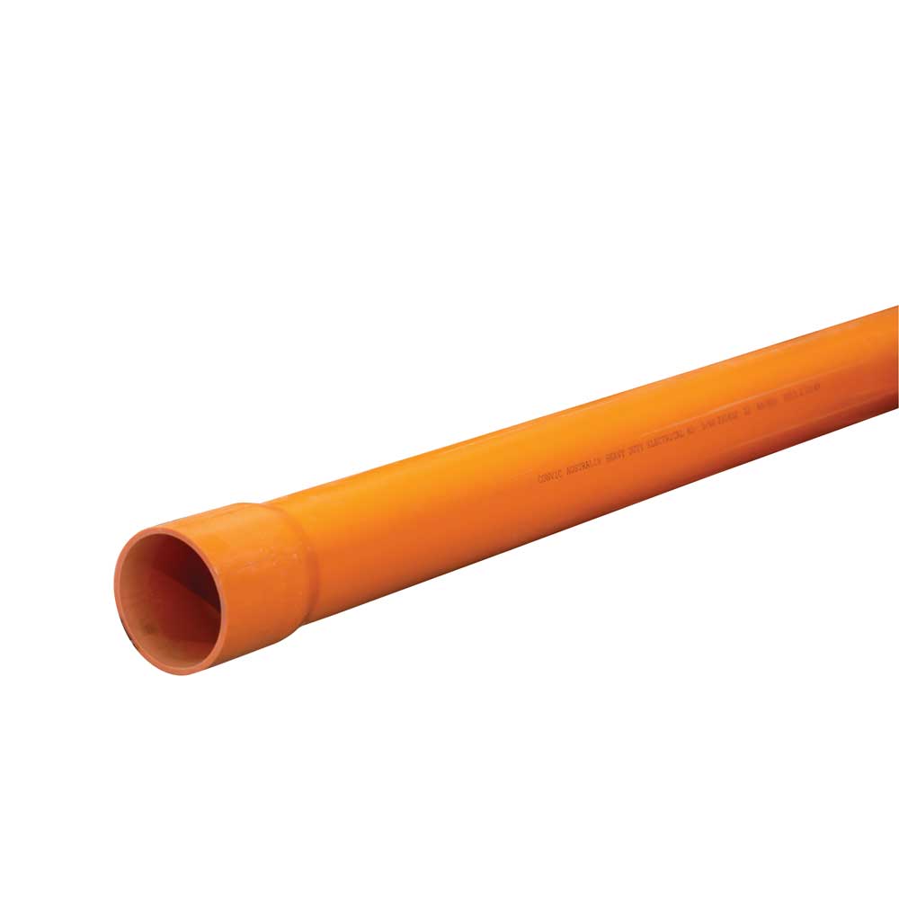 80mm x 4m Heavy Duty Electrical PVC Orange Sandwich Wall Conduit