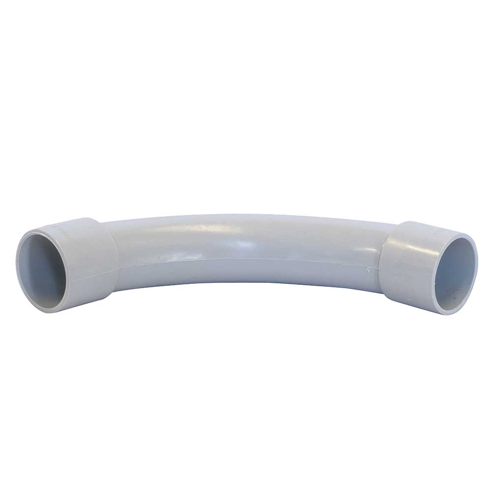 Electrical PVC Grey Conduit Sweep Bend Medium Duty 25mm x 90 Degree x 150mm Radius