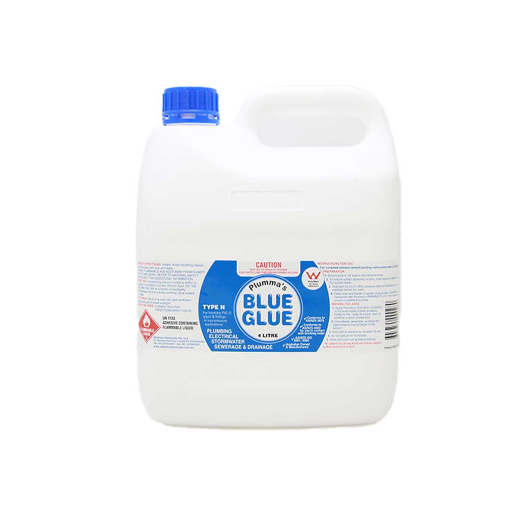 Solvent Cement Blue Glue PVC Type N 4 Litre