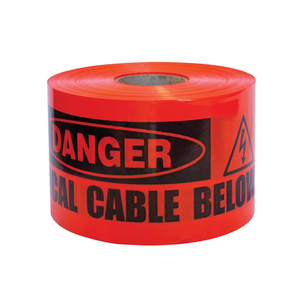 Underground Warning Tape: Danger – Buried Fire Main Below 150mm X 500m