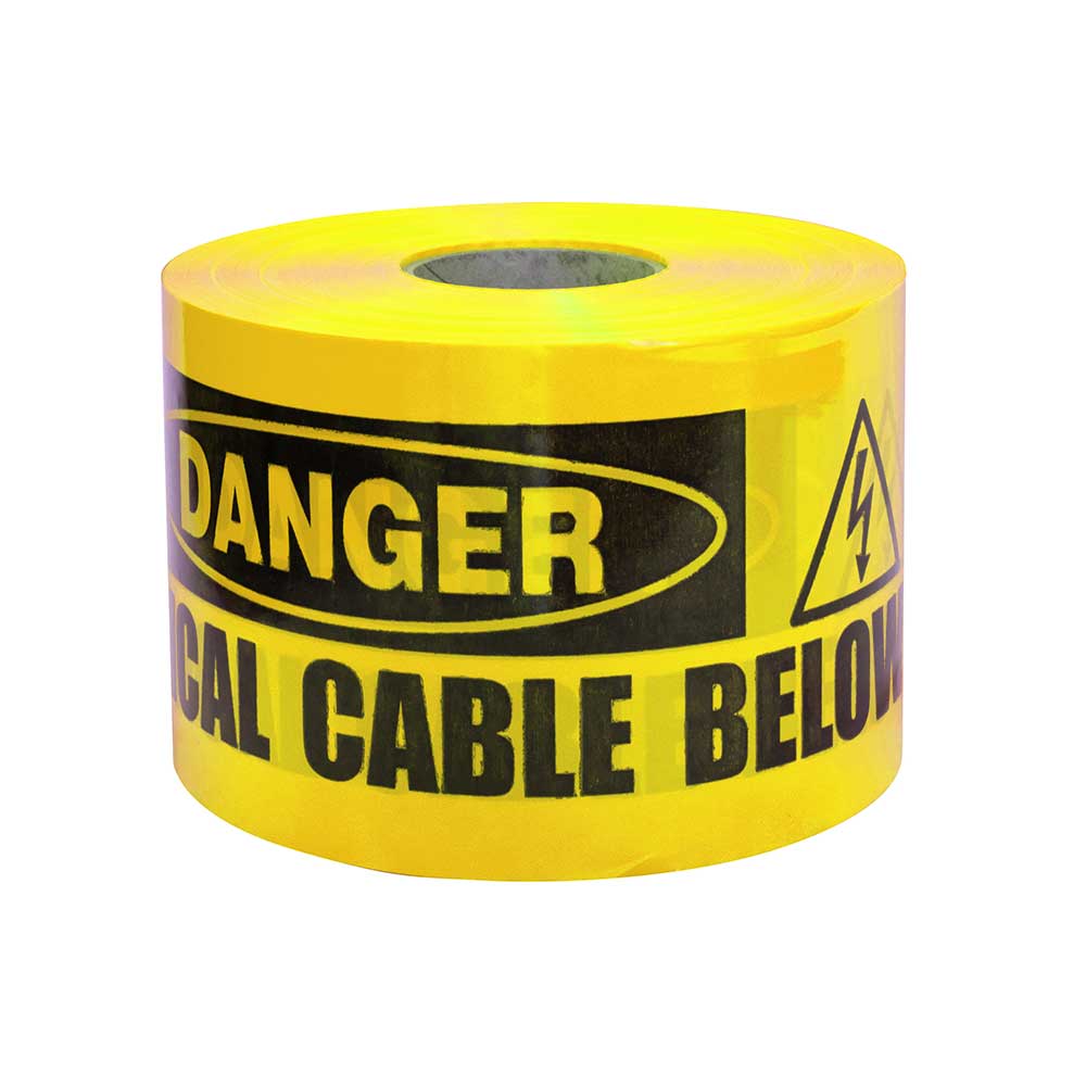 Underground Warning Tape: Danger – Buried Gas Main Below 150mm X 500m