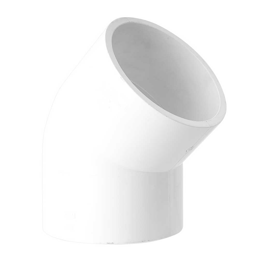 Pressure Pipe PVC White Conduit Elbow Bend 125mm X 45 Deg