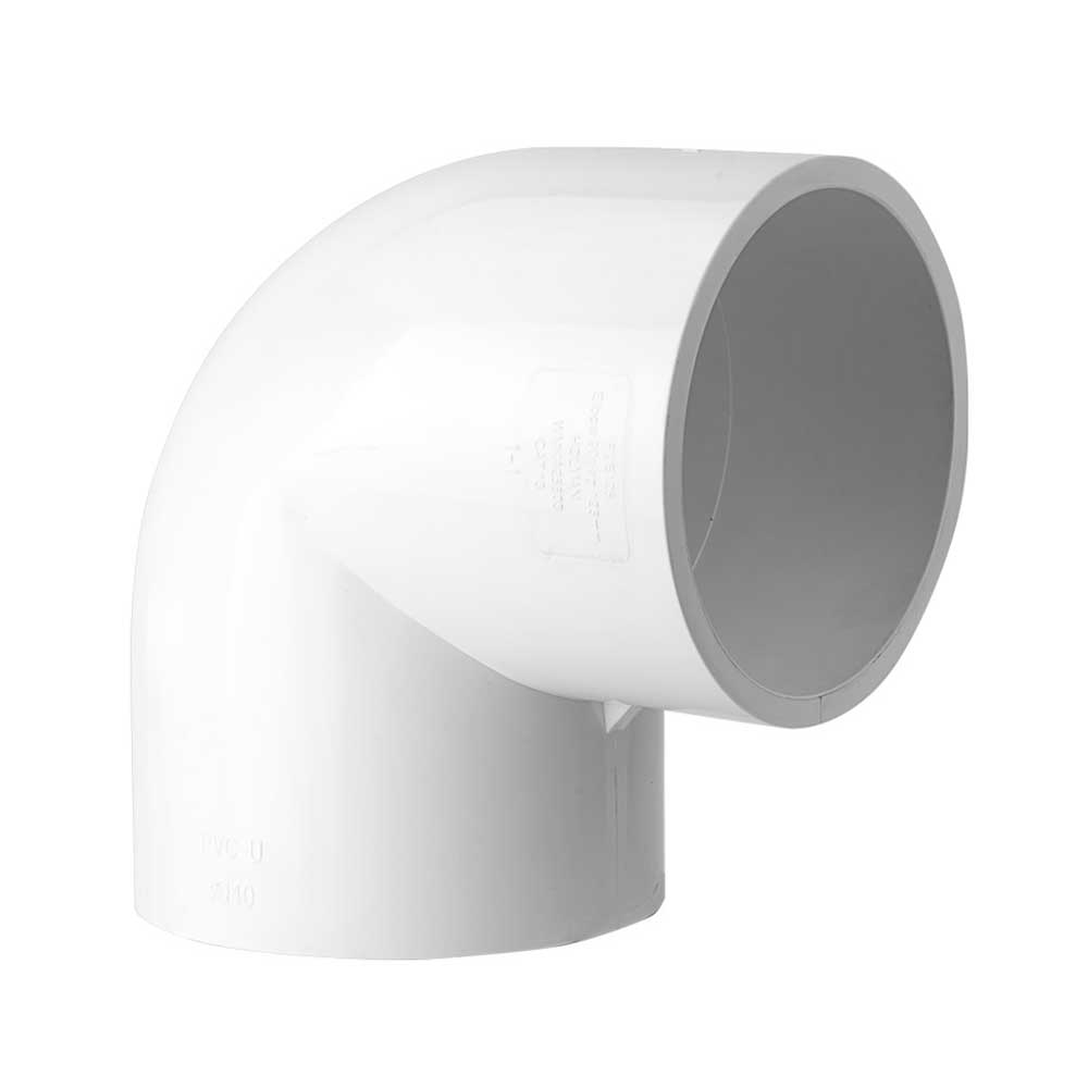 Pressure Pipe PVC White Conduit Elbow Bend 125mm X 90 Deg