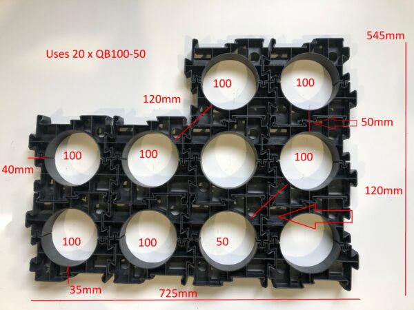 100mm with 50mm Separation Qikbuild Conduit Spacer