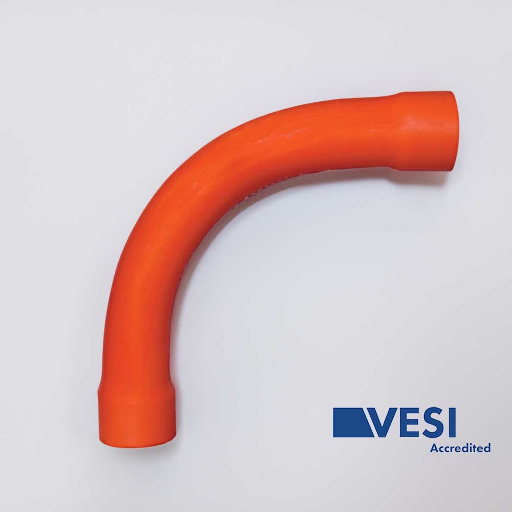 Electrical PVC Conduit Bend 32mm 90-Degree 390mm Radius