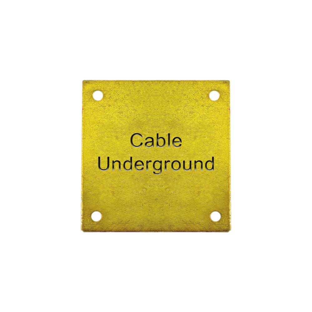 Cable Underground Brass Label (75mm x 75mm Electrical)