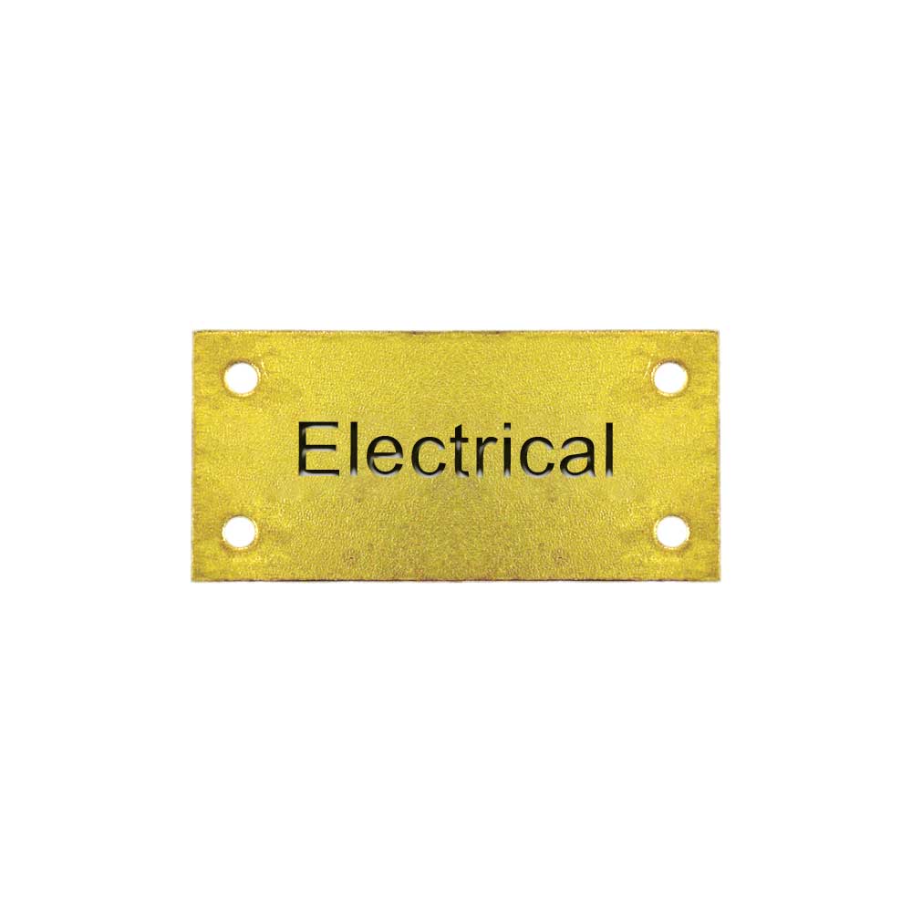 Electrical Brass Label (40mm x 80mm)