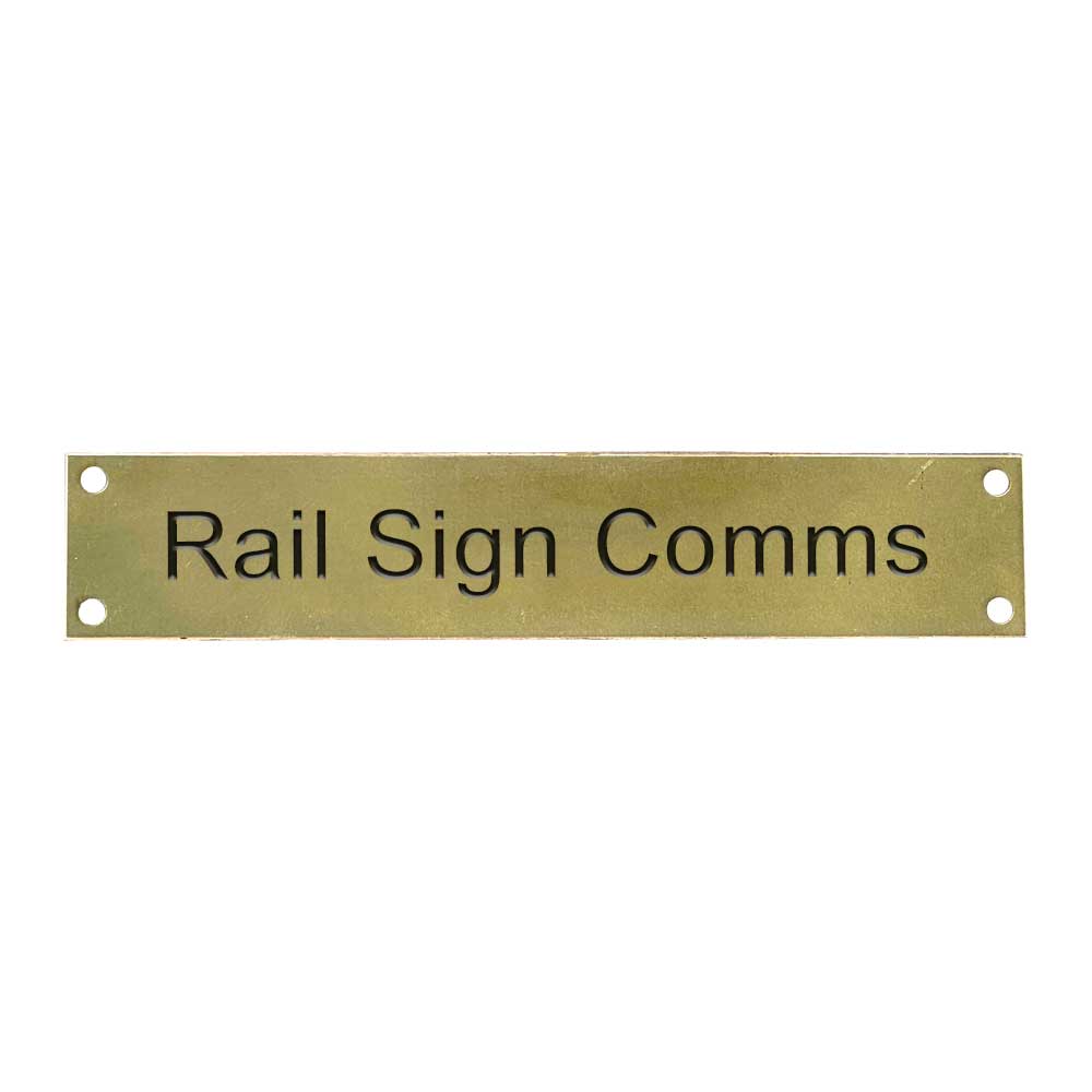 Brass Marker Label 30mm X 150mm Rail Sign Comms