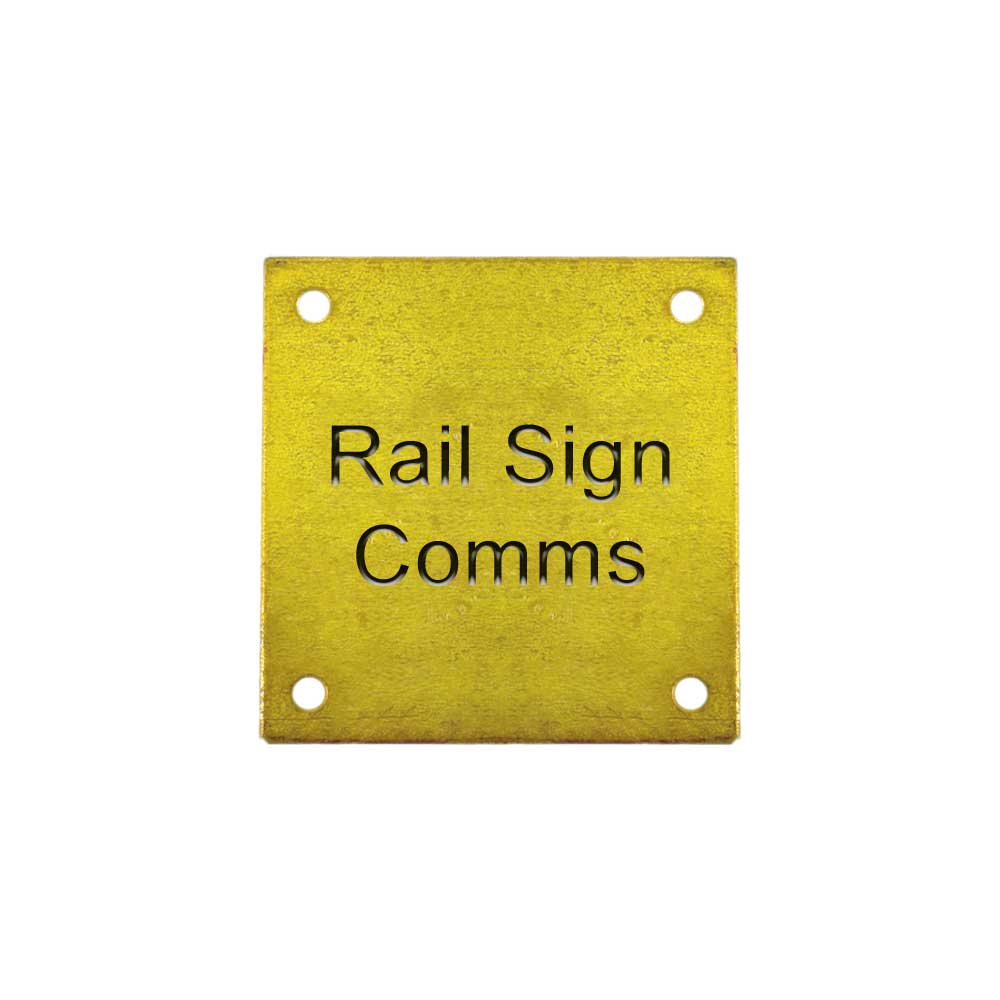 Rail Sign Comms Brass Label (75mm x 75mm)