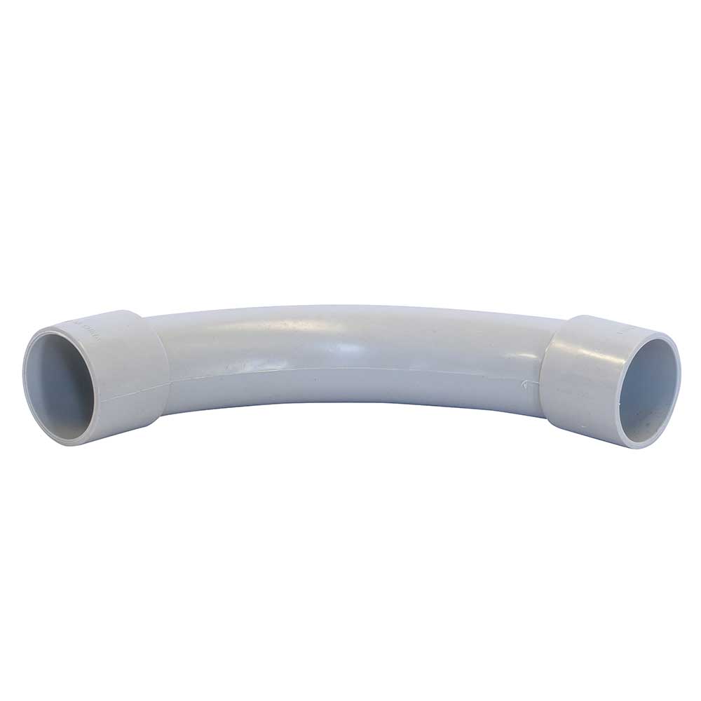 Grey Electrical PVC Conduit Sweep Bend Medium-Duty