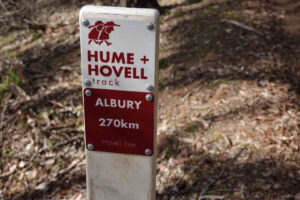 The lLast time I did this walk the track didn't extend to Albury, so these track markers are relatively new.