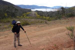 We deviated slightly from the track and walked under the pwer lines for a bit over a klm.